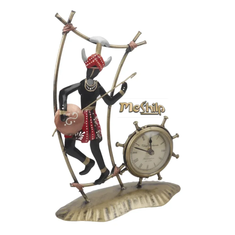 Untitled design (64) Iron Tribal Men Decorative Musician Show piece for home,Office Decor. - Image 1