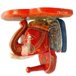 Multi Color hand Embossed Elephant Face Wall Shelf